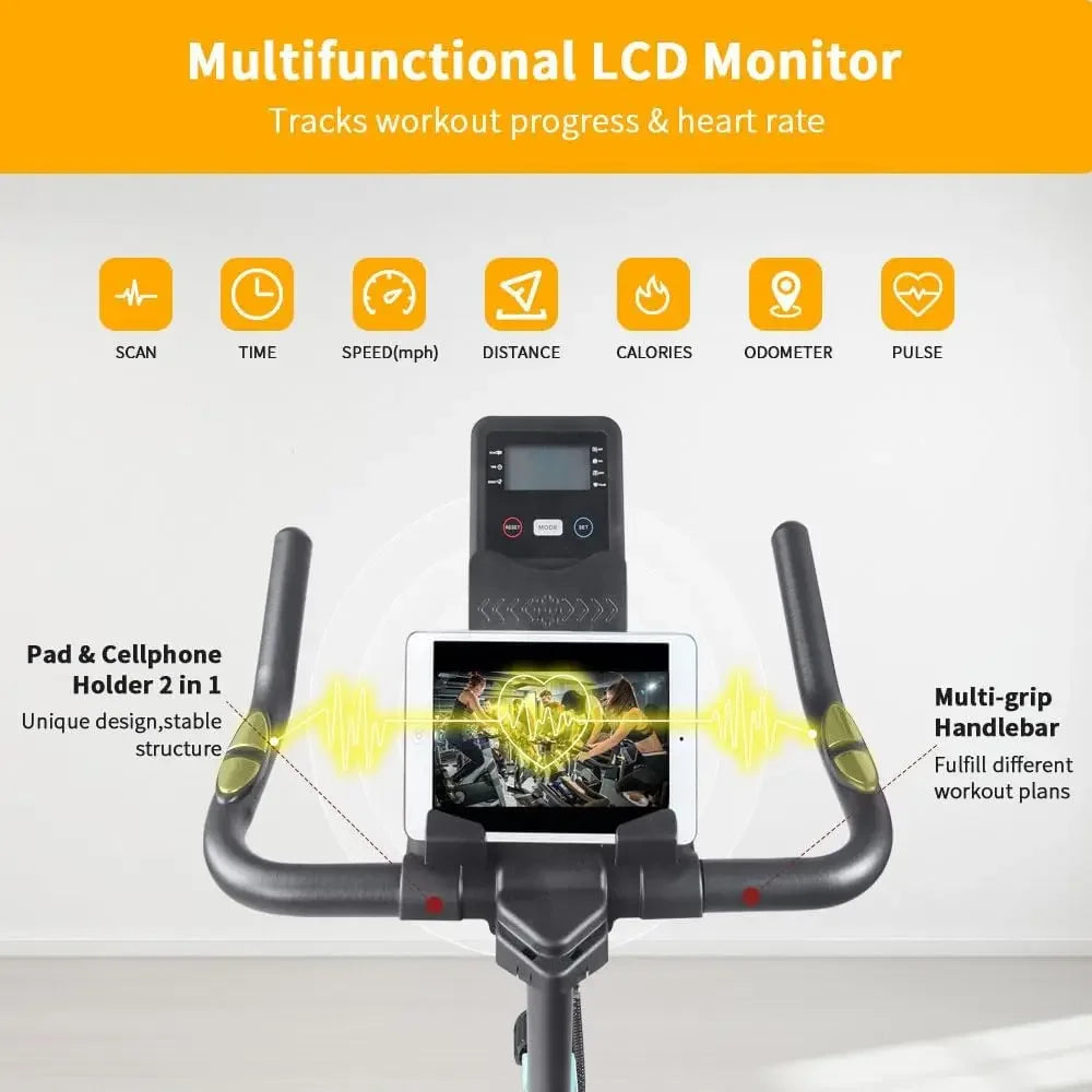 Home Exercise Bike – Indoor Cycling with LCD Display & Comfort Seat